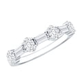 thumbnail image 1 of Rosec Jewels Moissanite Half Eternity Ring for Women - D Color VS1 Clarity, 10K White Gold, US 9.00, 1 of 8
