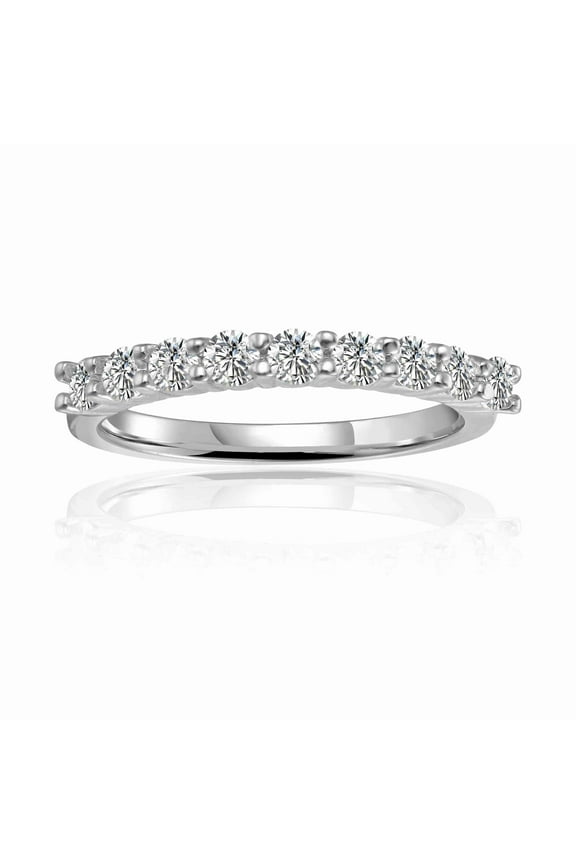 Moissanite Half Eternity Ring