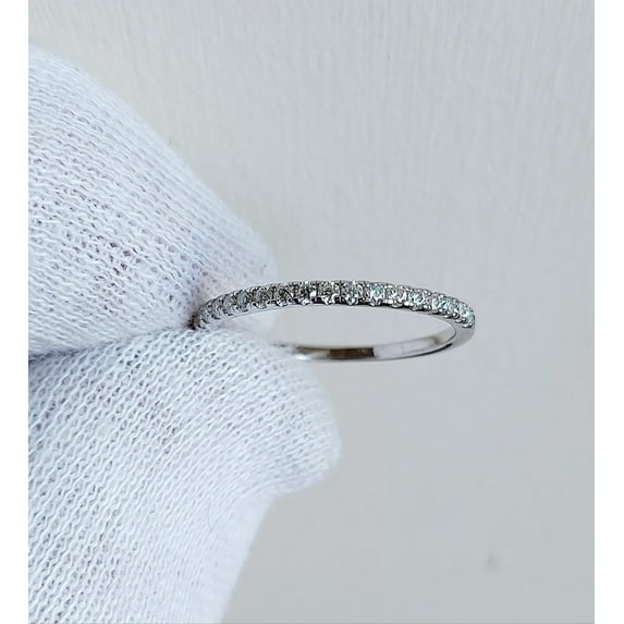 Moissanite Half Eternity ring wedding band handmade engagement ring