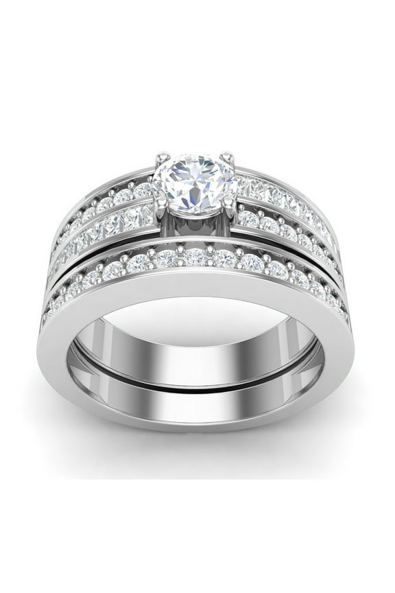 Moissanite Halo Women Engagement Ring, 1.10 Ct EF Color VVS1 Clarity 925 Sterling Silver