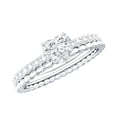 thumbnail image 1 of Rosec Jewels Certified Moissanite Heart Engagement Ring for Women - Designer Ring - 5 mm - D-VS1 Quality, 925 Sterling Silver, US 4.00, 1 of 8