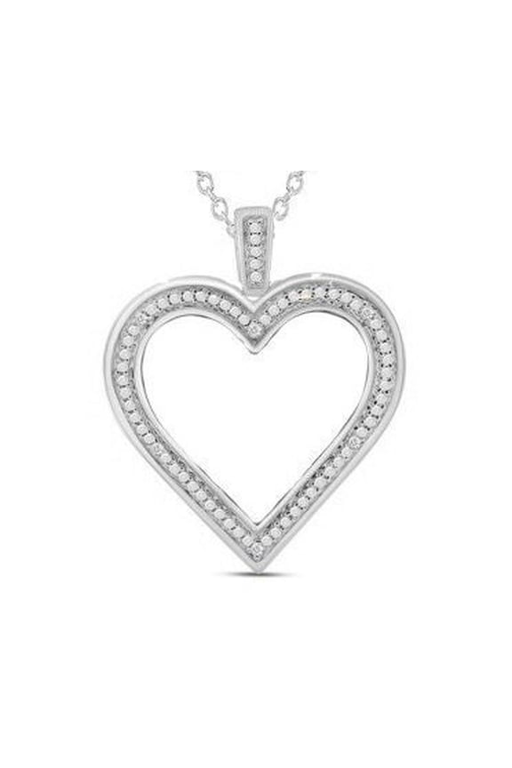 Moissanite Heart Pendant, Big diamond Open Heart Pendant Necklace with 18 Inch chain In 925 sterling Silver,Open Heart Pendant,Gift For Her