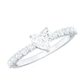 thumbnail image 1 of Rosec Jewels Moissanite Heart Promise Engagement Ring with Side Stones (5 mm, D-VS1 Grade), 925 Sterling Silver, US 7.00, 1 of 7