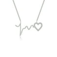 thumbnail image 1 of Moissanite Heartbeat Shape Pendant Necklaces for Women in Sterling Silver, April Birthstone Jewelry Gifts for Her Birthday, Wedding Anniversary, Party, Graduation, Christmas, Mothers Day, Valentines, 1 of 7