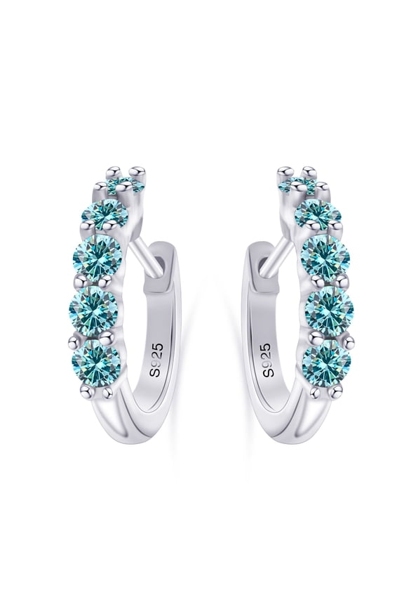 Moissanite Hoop Earrings 2cttw D Color clarity VVS1 925 Sterling Silver Diamond Earrings for Women Moissanite Wedding Earrings for Brides with Certificate