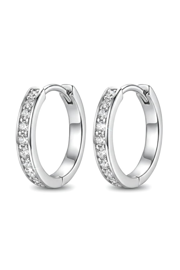 Moissanite Hoop Earrings, D Color 18K Gold Plated Brilliant Round Cut Stud Earrings Anniversary Birthday Christmas Mother's Day Gift for Women Men