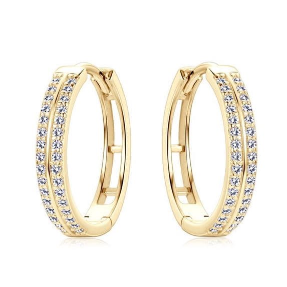 Moissanite Hoop Earrings for Women 0.16cttw Round Cut D Color VVS1 clarity Diamond Earrings Hoop 925 Sterling Silver Moissanite Earrings for Women