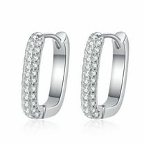 Moissanite Hoop Earrings for Women 0.42cttw D Color VVS1 clarity 925 Sterling Silver Diamond Earrings Moissanite Earrings with Certificate