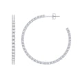 thumbnail image 1 of Rosec Jewels Certified Moissanite Hoop Earrings for Women - Moissanite Earrings with Screw Back - D-VS1 Grade - with Jewelry Box, 18K White Gold, 1 of 6