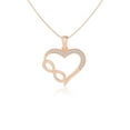 thumbnail image 1 of Moissanite Infinity Heart Pendant Necklaces for Women in 18K Rose Gold Vermeil, April Birthstone Jewelry Gifts for Her Birthday, Anniversary, Mothers Day ,Christmas, Graduation,Valentines, 1 of 7