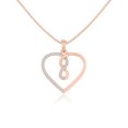 thumbnail image 1 of Moissanite Infinity Heart Pendant Necklaces for Women in 18K Rose Gold Vermeil, April Birthstone Jewelry Gifts for Her Birthday, Anniversary, Mothers Day ,Christmas, Party,Valentines, 1 of 7