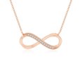 thumbnail image 1 of Moissanite Infinity Pendant Necklaces for Women in 18K Rose Gold Vermeil, April Birthstone Jewelry Gifts for Her Birthday, Anniversary, Graduation, Christmas, Mothers Day, Valentines, 1 of 7
