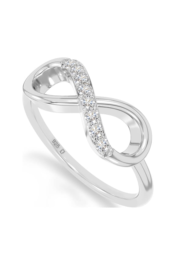 Moissanite Infinity Promise Rings for Women in 18K Yellow Gold Vermeil, Jewelry Gifts for Her Birthday, Anniversary, Party, Graduation, Christmas, Mothers Day, Valentines