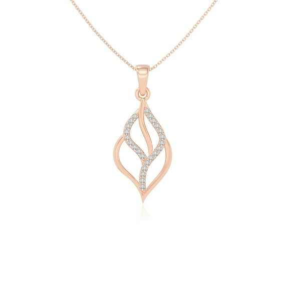Moissanite Leaf Shape Pendant Necklaces for Women in 18K Rose Gold Vermeil, April Birthstone Jewelry Gifts for Her Birthday, Anniversary, Graduation, Christmas, Mothers Day, Valentines