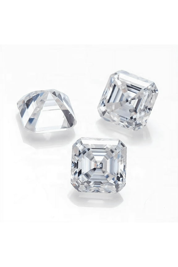 Moissanite Loose Stones Asscher Cut Brilliant Real D VVS1 Lab Grown Diamond Gemstones for Jewelry Making Engagement Ring Pendant Necklace Earrings with GRA Certificate Anniversary Gifts 5mm-11mm