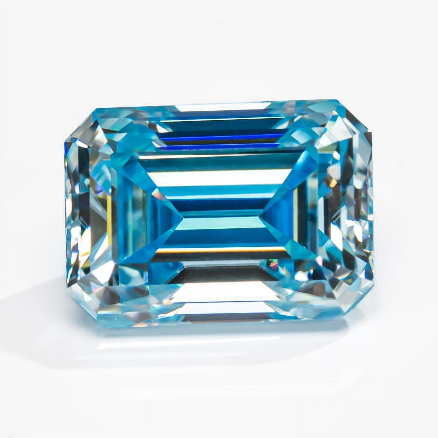 Moissanite Loose Stones Colorful Emerald Cut Lab Grown Diamond Gemstones for Jewelry Making Engagement Ring Pendant Necklace Earrings with GRA Certificate Anniversary Gifts