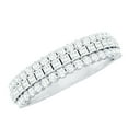 thumbnail image 1 of Rosec Jewels Certified Moissanite Half Eternity Ring - D-VS1 Quality Moissanite Anniversary Ring - Ideal for Gift, 18K White Gold, US 9.00, 1 of 9