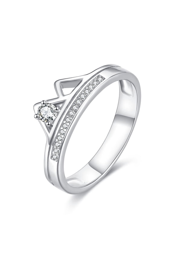 Moissanite Mountain Ring Sterling Silver 0.1 Carat Mountain Jewelry Gifts for Women Men