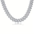 thumbnail image 1 of Moissanite Necklace, 925 Sterling Silver & 18K Gold Plated, men's, women's, collarbone chain, personality, trend, valentine's day, anniversary birthday gift, 1 of 12