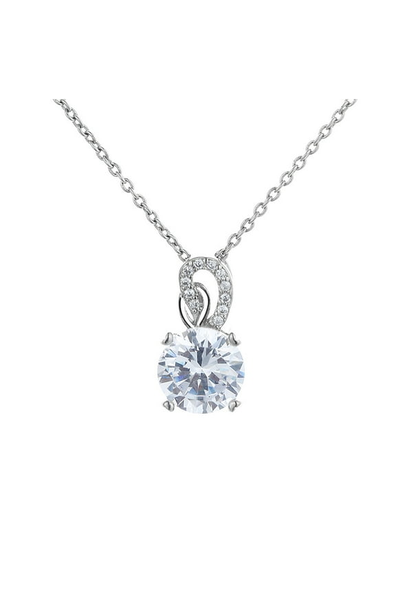 Moissanite Necklace Gifts for Women, 925 Sterling Silver 1CT Lab Created Imitation- diamond Pendant Necklaces Wedding Anniversary Birthday for Her, Wife, Mom with