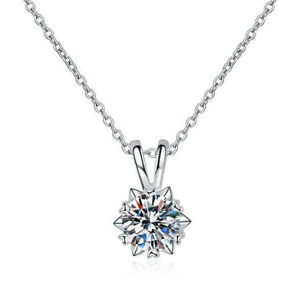 Moissanite Necklace Pendant Snowflake 1/2/3 Carat Light Luxury 925 Sterling Silver Jewelry Accessories for Women