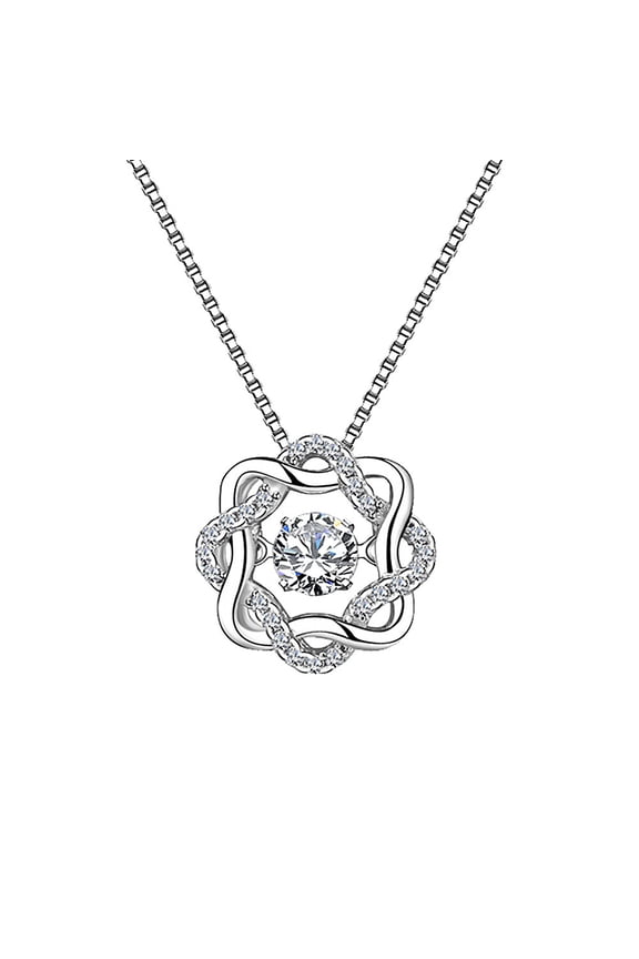 Moissanite Necklace for Woman,D Color VVS1 Dancing Jewelry Gift for Wife Her,S925 Sterling Silver Floating Pendant Necklaces for Birthday Anniversary Party Mother'S Day