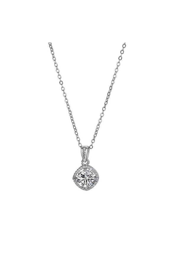 Moissanite Necklace for Women - 1ct D Color VVS1 Clarity Brilliant Round Cut Lab Grown imitation Diamond,18K White Gold Plated 925 Sterling Silver Moissanite Pendant