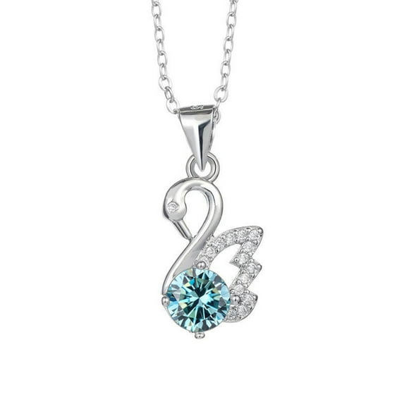 Moissanite Necklace for Women 1ct Round Cut D Color VVS1 Diamond Pendant for Women 925 Sterling Silver Necklace for Women with Certificate