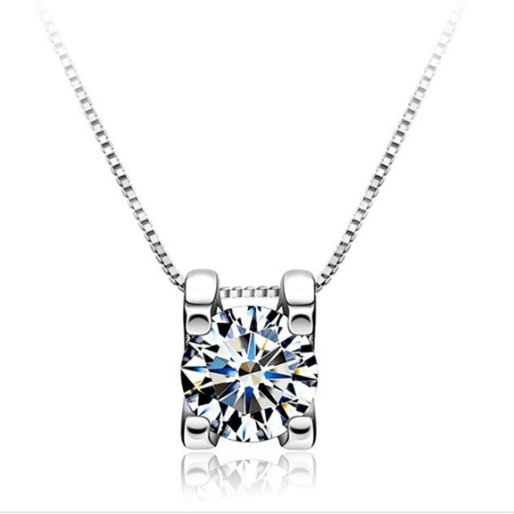Moissanite Necklaces for Women, 1 to 2 CT D Color VVS1 Blue/Yellow/Green Diamond Pendant Necklace,925 Sterling Silver Ox Head Necklaces, Jewelry Gifts for Women with Certificate