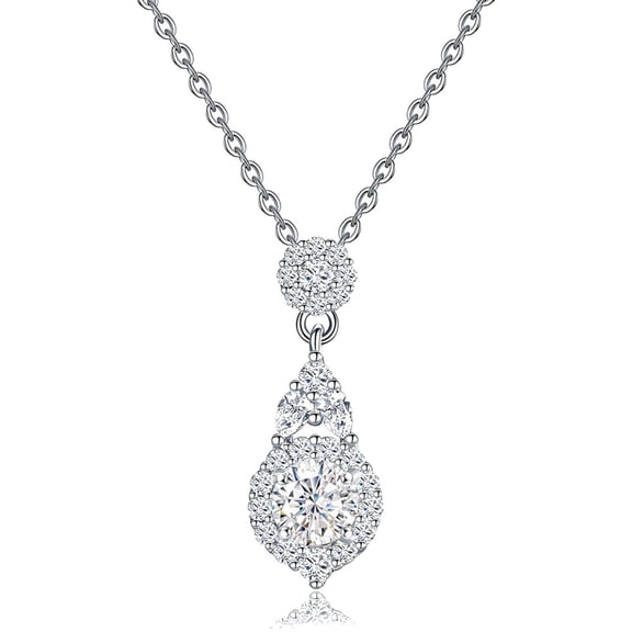 Moissanite Necklaces for Women 0.5CT D Color VVS1 Moissanite Pendant Necklace 925 Sterling Silver Diamond Necklace Jewelry 40 5CM