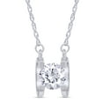 thumbnail image 1 of Moissanite Pendant Necklace 1CT D Color VVS1 Clarity 18K White Gold Plated S925 Sterling Silver Round Brilliant Cut Moissanite Diamond Necklace With Certificate of Authenticity, 1 of 7