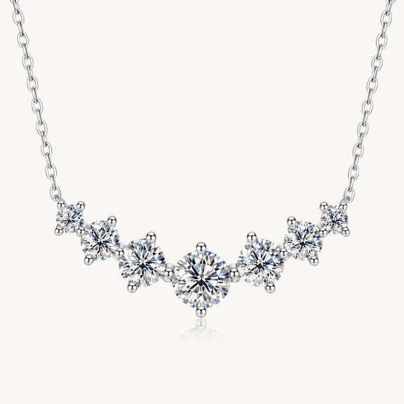 Vionarel Moissanite Pendant Necklace for Women, 925 Sterling Silver, White Gold Plated, D Color VVS1 Moissanite, 5mm Round Cut, Gift for Women