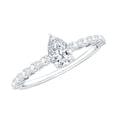 thumbnail image 1 of Rosec Jewels Moissanite Promise Ring (D-VS1 Quality) - 5X7 mm Pear Moissanite Ring for Women - Ready to Gift for Valentines, 10K White Gold, US 4.50, 1 of 9