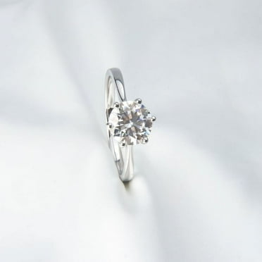 Moissanite Ring, Female Ring, Round Cut Ring, Wedding Ring, 925 Sterling Silver Ring, Gift For Him