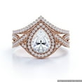 thumbnail image 1 of Moissanite Ring Milgrain 1.75 ct Pear Shape Milgrain Wedding Ring Set18K White Gold (Plating Over Silver) Ring Size - 4.5 US, 1 of 2
