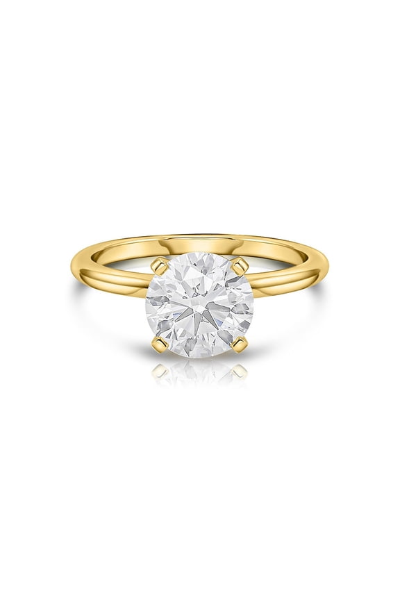 Moissanite Ring Round Cut Rings Engagement Ring Gold Plated Ring Gift For him