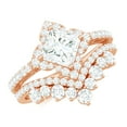 thumbnail image 1 of Moissanite Ring Set for Women, Statement Wedding Ring Set (D-VS1 Grade), 14K Rose Gold, US 5.50, 1 of 4