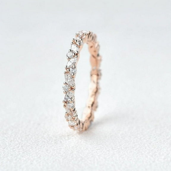 Moissanite Ring Wedding Band Gold Engagement Ring Women Anniversary Bridal Gift FOr Women