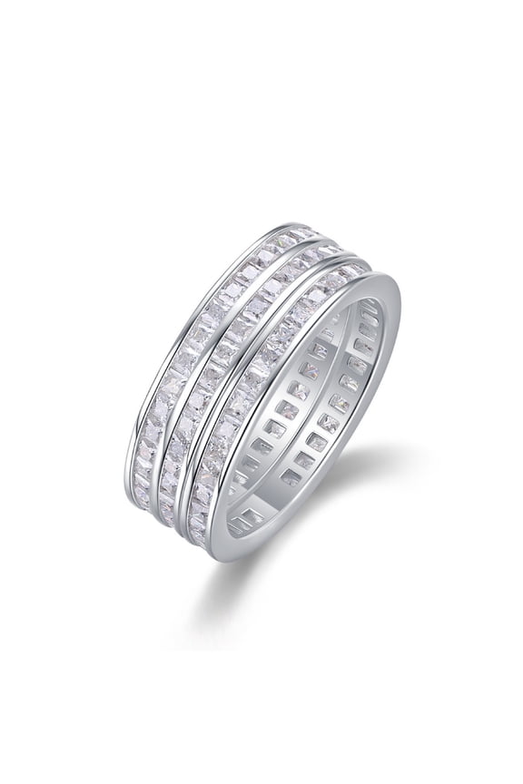 Moissanite Ring Wedding Ring Set for Women D Color VVS1 Clarity Gold Engagement Ring 925 Sterling Silver Eternity Stackable Bridal Ring Set Size 5-9