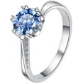 thumbnail image 1 of Moissanite Ring for Women 1 Carat Diamond Engagement Rings 18K 925 Sterling Silver Moissanite Ring Womens Anniversary Rings Diamond Wedding Promise Rings Lab Diamond Ring, 1 of 6
