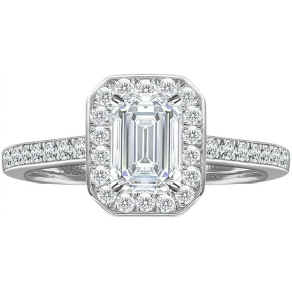 Moissanite Ring for Women 1 Ct Diamond Engagement Rings 18K White Gold Plated 925 Sterling Silver Moissanite Ring Womens Diamond Rings Diamond Promise Ring Lab Diamond Ring