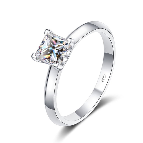 Moissanite Ring for Women 2ct Princess Cut D Color VVS1 White/Green/Pink Diamond Ring Moissanite Engagement Anniversary Promise Wedding Rings for Women with Certificate