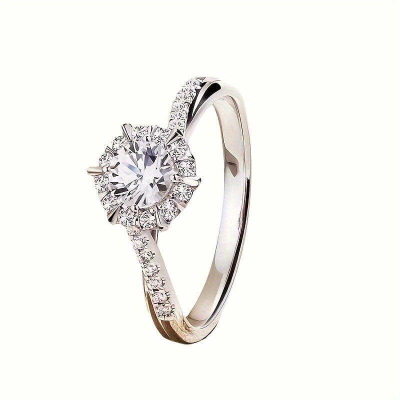 Moissanite Rings For Women, Women's Wedding & Engagement Rings, Luxury Round Cut, 1CT D Color VVS1, 925 Sterling Silver
