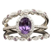 CAOPIXXZFUL Moissanite Rings Name for Women Chain Woman Silver Gold Jewelry for Women Girls Gift Gemstone Stacking Ring Vintage Set Of 3 Trendy Handmade Flexible Wrap And Fit To Every Finger