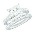 thumbnail image 1 of Rosec Jewels Certified Moissanite Wedding Ring Set of 2 - D-Vs1 Quality 3 Carat Engagement Ring with Wedding Band, 18K White Gold, US 13.00, 1 of 9
