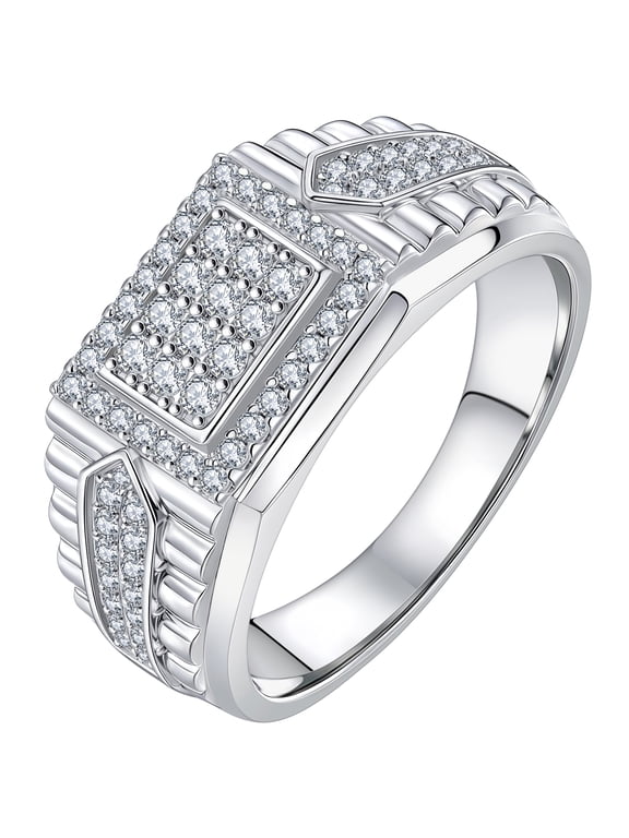 Mens Moissanite Wedding Band 1.0ct Round Cut D Color VVS1 Wedding Ring for Men Size 9