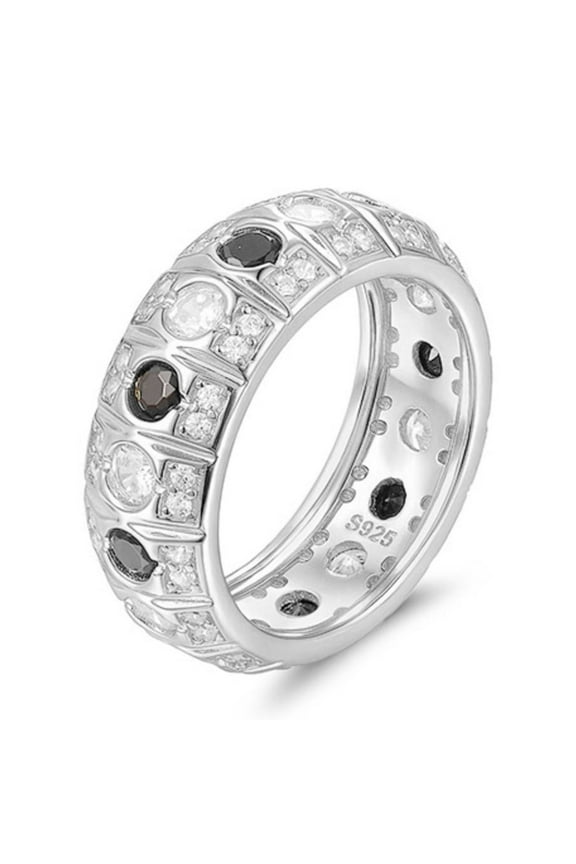 Moissanite Rings for Men Gold Wedding Band Personality 925 Sterling Silver Statement Ring D Color VVS1 Clarity Moissanite Eternity Ring Size 7-12