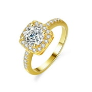 WAHZAUS Moissanite Rings for Women 1ct D Color VVS1 Clarity Diamond Engagement Rings 14K Plated 925 Sterling Silver Moissanite Wedding Bands with Certificate