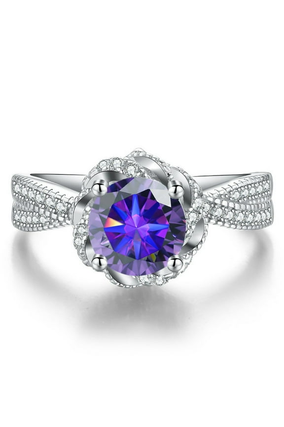 Moissanite Rings for Women 1ct Round Cut D Color VVS1 Diamond Wedding Rings Moissanite Engagement Rings with Certificate