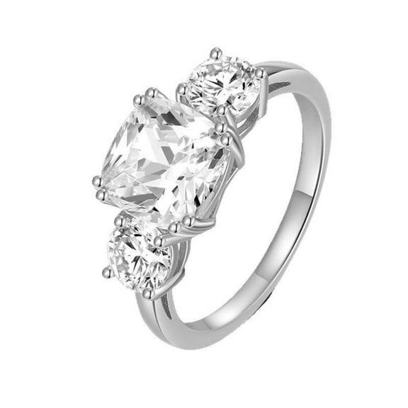 Moissanite Rings for Women 3Cttw 3 Stone Engagement Ring D Color VVS1 Gold Diamond Ring S925 Sterling Silver Anniversary Wedding Rings
